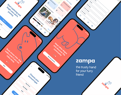 Welcome to the Case Study on the dog-walking app- Zampa! app casestudy design designacademy dogwalkingapp mobile productdesign ui ux uxui