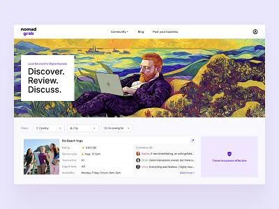 Nomad Grab adventure creative digital nomad discover explore freedom freelance global inspiration lifestyle location remote remotework tour tourism travel trip violet website wanderlust work