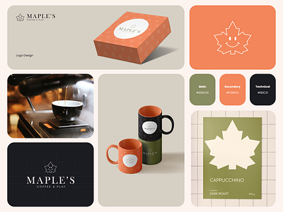 Maple's branding 🍁 branding cafe branding children cafe leaf logo logo design maple maple logo