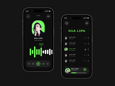 Music App app design music player playlist singer song ui ux
