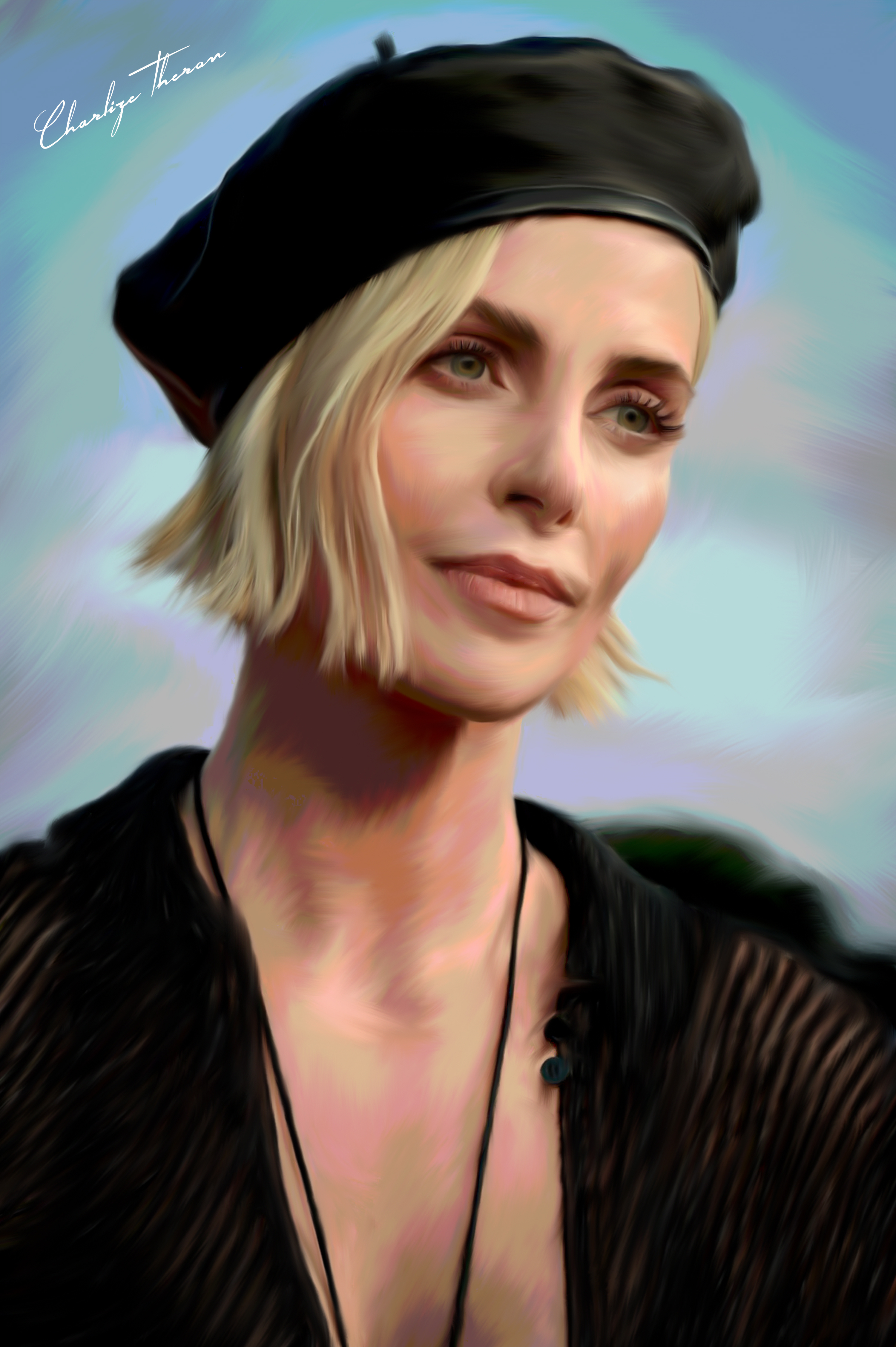 Portraits art barbie cate blanchett charlize theron cinema digital digital art digital illustraion digital painting drawing faces film graphic design illustration margot robbie painting portrait portraits sketch women
