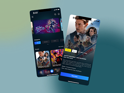 Movie Mobile App action apps concept design film home screen inspiration landing page mobile modern movie movie mobile new film recomendation simple trending ui web webdesign website