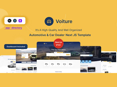 Voiture - Automotive & Car Dealer React NextJs Template react car website