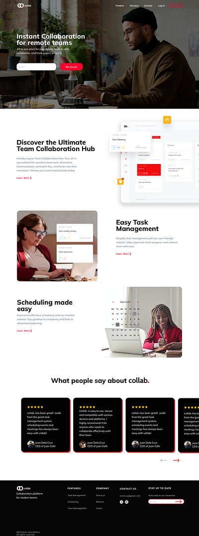 Collab. - A team collaboration app concept branding concept design figma graphic design illustration logo ui web design webdesign