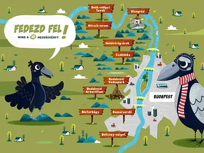 Map affinity designer bird illustration map story map