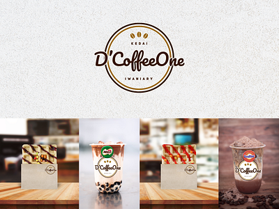 D'Coffe One Logo Design branding cafe design drinks food graphic design illustration logo ui vector