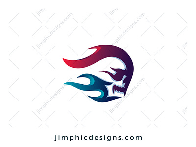 Skull Flames Logo branding design graphic design logo skull vector