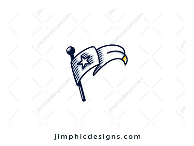 Eagle Flag Logo bird branding conquered design eagle flag graphic design logo stars vector