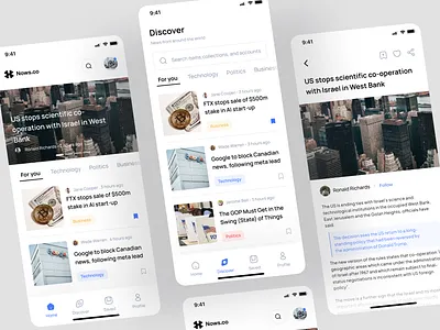 Nows.co - News Mobile App article articles bulletin clean design feed minimal mobile mobile app mobile design neat news news app newsfeed newslatter newspaper read reading social app ui