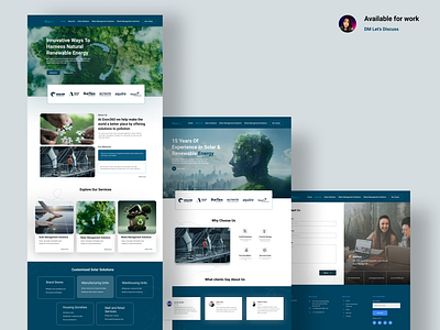 Website Design Sustainable energy and solar panel services attractiveuidesign energysavingdesign figmadesign figmadsign minimalwebdesign renewablenergydesign sleekdesin solarservicesdesign sustainableneergy ui uiux visualdesign webdesign websitedesigninfigma