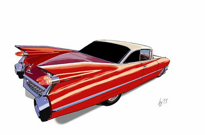 Digital Art! | '59 Caddy Eldorado car drawing digital art digital drawing