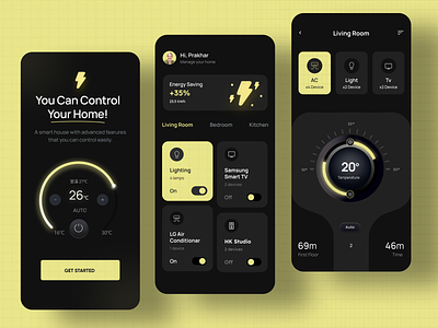 Smart Home App Design app design apps design design apps electric app smart home ui ux video app