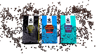 Wake & Make Coffee Packaging characters coffee coffee bag coffee design doodles packaging packaging design phil de franco wotto