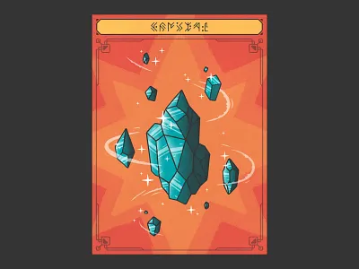 Crystal card crystal energy illustration magic nft procreate runes shards shine texture thierry fousse