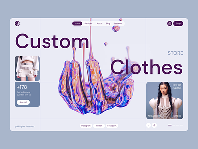 Custom Clothes online shop ai ai illustration clothess colorful e commerce fashion fashion business fashion site fashion start up fashion website illustration inspo online shop photo retail shop start up startup violet web design