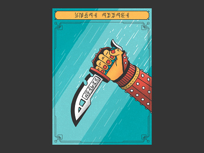 Sneak attack affinity designer armor card critical dagger hand illustration knife nft procreate runes sneak sneak attack stab stealth studded leather texture tezos thierry fousse