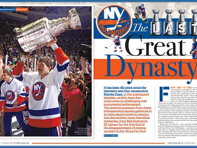 The Hockey News - The LAST Great Dynasty (Editorial) article collage editorial graphic design hockey new york islanders nhl photoshop