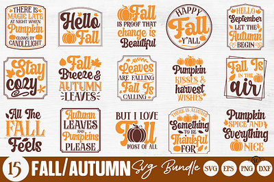 Fall Vintage Sign SVG Bundle Autumn Quotes SVG Design farmhouse signs svg