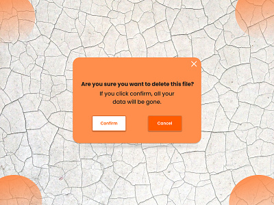 A confirmation popup. design graphic design popup product design typography ui ux