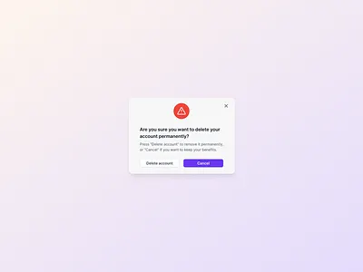 Confirmation popup app design cancel delete account pop up product design ui ux web design