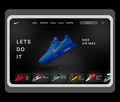 Nike brand website mockup graphic design ui