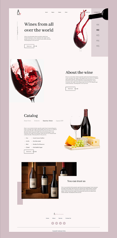 UI design wine website 🍷 ❤️ armeniawine ui website wine