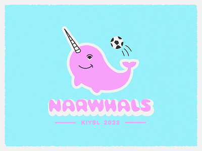 Kent Island Narwhals! branding design graphic design icon illustration logo logo design narwhal soccer sports logo vector vintage