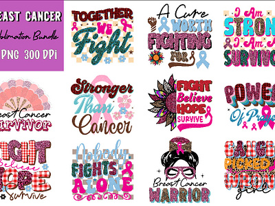 Breast Cancer Sublimation Design Bundle breast cancer fight