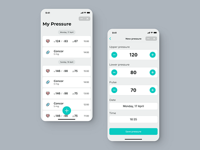 Pressure Mobile app for VK Mini Apps diary health medicine app mobile app product design ui ui kits user experience user interface user story ux uxui design vk mini apps