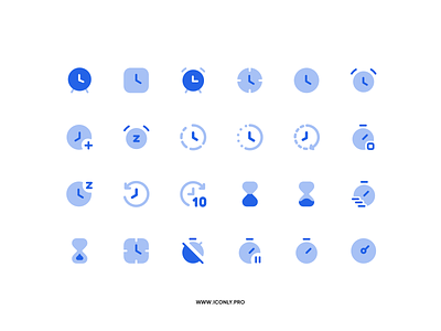 Iconly Pro, Time icons! app clock design figma icon icondesign iconly pro iconography iconpack icons iconset mobile time timer ui uiux ux ux design