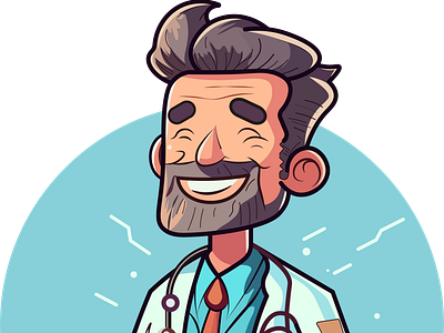 Smiling Doctor Illustration doctor graphic design happy illustration illustrator medical coat medicine positive smiling stethoscope vector