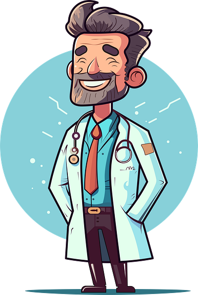 Smiling Doctor Illustration doctor graphic design happy illustration illustrator medical coat medicine positive smiling stethoscope vector