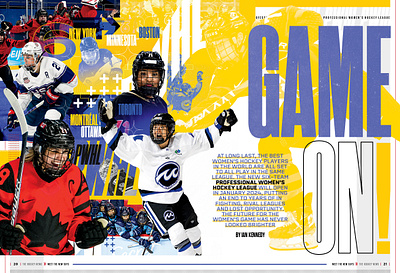 The Hockey News - PWHL article collage design editorial graphic design hockey nhl photoshop pwhl