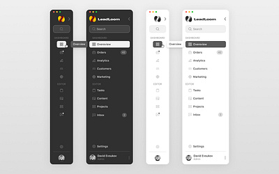 CRM sidebar navigation. branding crm dashboard design graphic design illustration logo navbar navigation theme ui vector