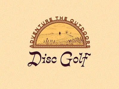 Adventure the Outdoors badge branding disc golf illustration typography