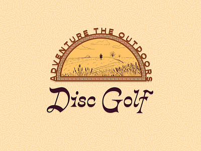 Adventure the Outdoors badge branding disc golf illustration typography