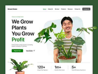 Landing page for Plant Export Company branding design graphic design ui ux web website
