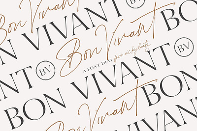 Bon Vivant Collection branding casual chic feminine handwriting handwritten logo pretty script signature svg wedding