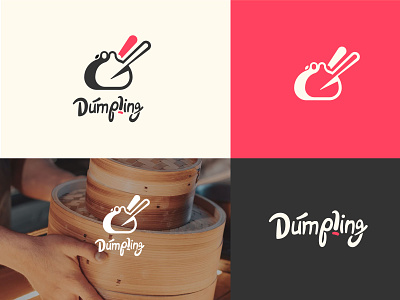 DUMPLING LOGO branding chopstick dumpling foods healthy food inspiration logo logo ideas minimalist momo restaurant