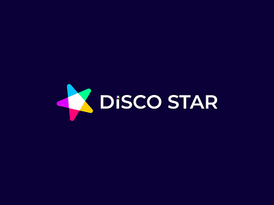 A New Modern Minimalist Logo Design Based on Disco & Star branding colorful creative design disco flat graphic design illustrator logo minimal modern new professional star top vector