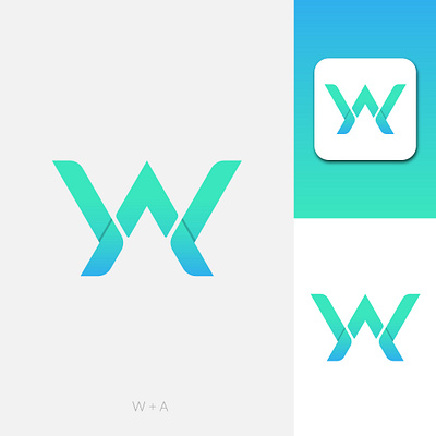 W + A Logo (unused) abstract app icon branding design gradient gradient logo graphic design illustration lettermark logo logosai minimalist nft symbol ui ux vector vectplus