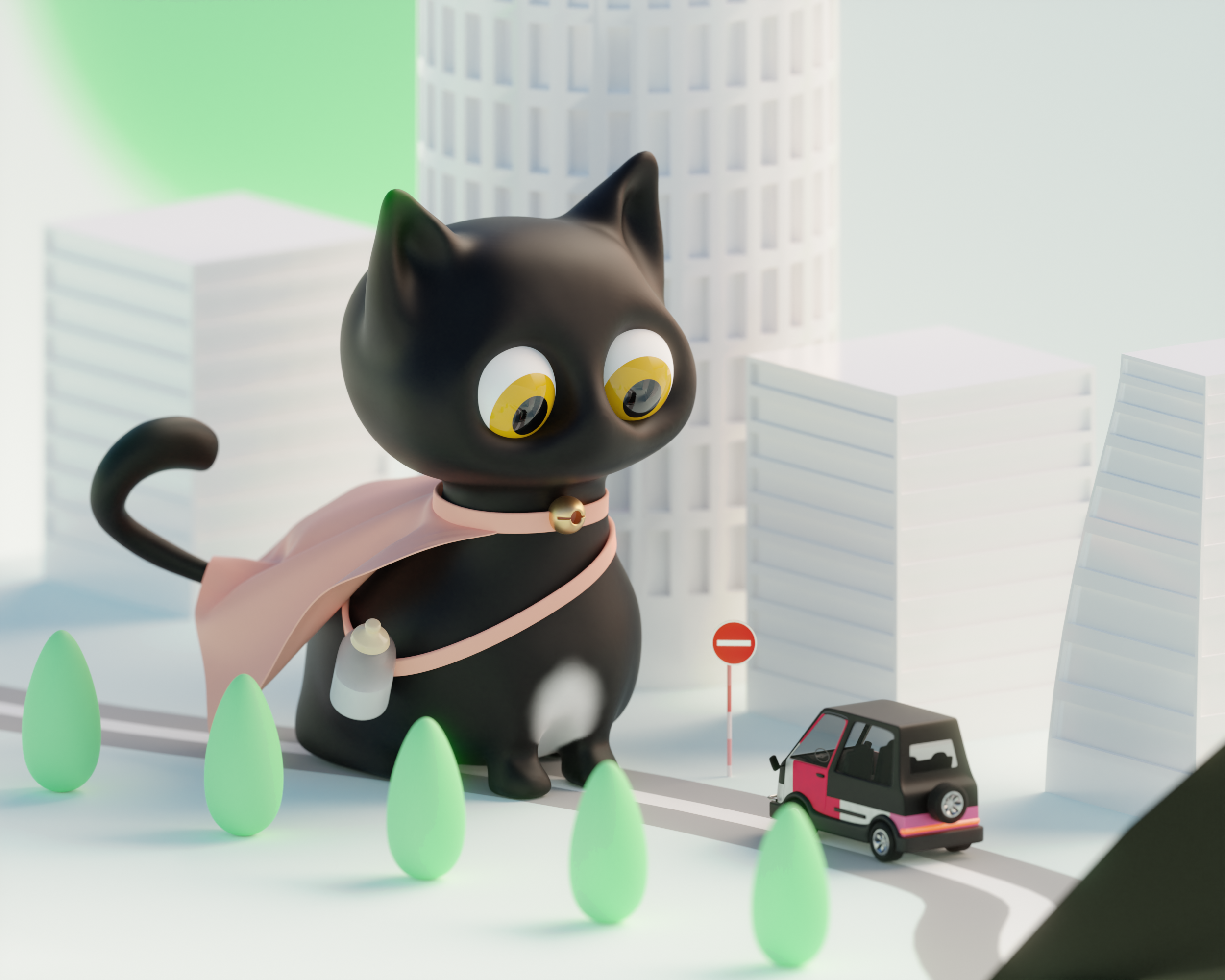 Quickshot Blackpink Bigcat 3d blender graphic design illustration ui