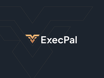 ExecPal | Logotype Design by Logolivery.com black branding execpal gold graphic design logo logolivery logotype triangle vector