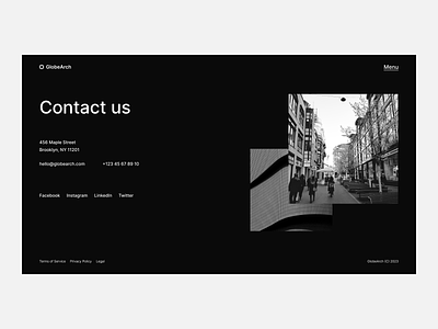 Contact - Design Exploration architecture branding communication contact contact page design design exploration figma product design ui ux