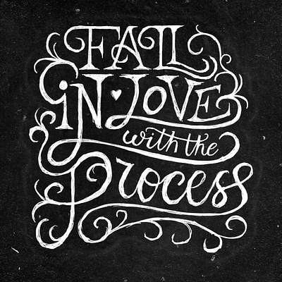 "Fall in love with the Process" lettering calligraphy handlettering illustration lettering typography