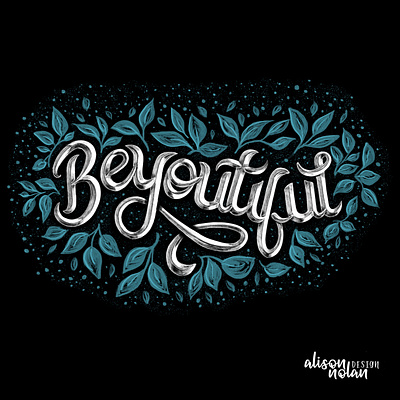 Be-you-tiful chalk lettering beyoutiful chalk board chalk lettering design hand drawn hand lettering illustrated illustrated lettering illustration play on words procreate script lettering