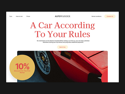 Car Rent Site Concept ui web design