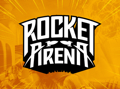 Rocket Arena Logo Exploration arena branding custom design ea font gamer halftone icon illustration lettering logo mark rocket space tech type typography video game wordmark