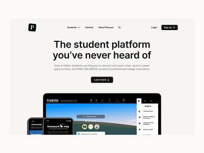 Landing page redesign for student network landing page ui uxui