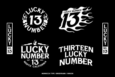 Lucky Number 13 13 branding design fire font inumocca lettering logo logo pack lucky number magazine modern poster retro typeface typography vintage